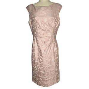 Lauren Ralph Lauren Women’s Size 12 Sheath Dress Light Pink Floral Brocade